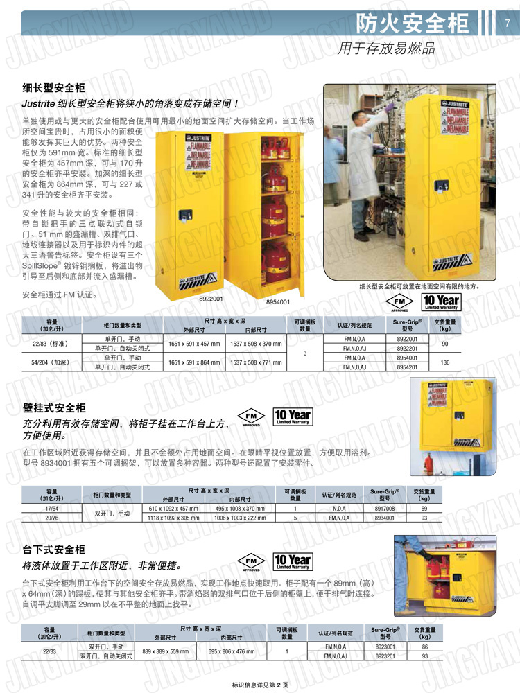 美國杰斯瑞特，防火安全柜，justrite防火柜，justrite安全柜，防爆柜justrite