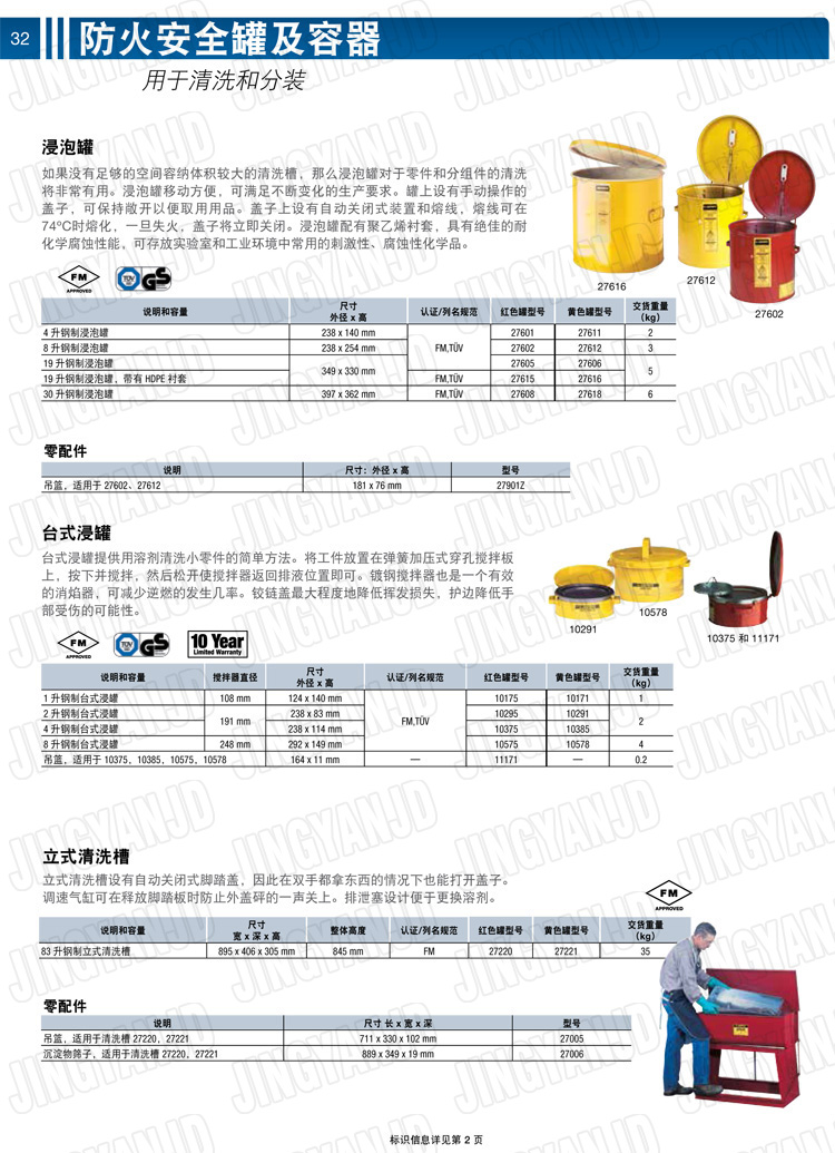 美國杰斯瑞特，justrite，臺式浸泡罐，立式清洗槽，清洗罐